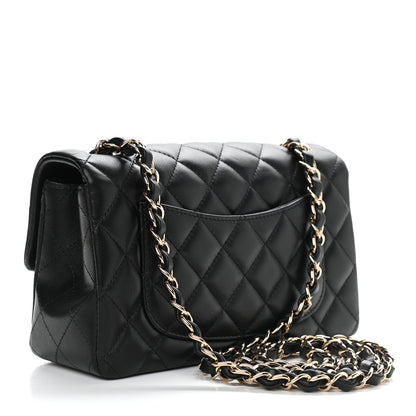 Chanel Lambskin Quilted Mini Rectangular Flap Black 3 of 9