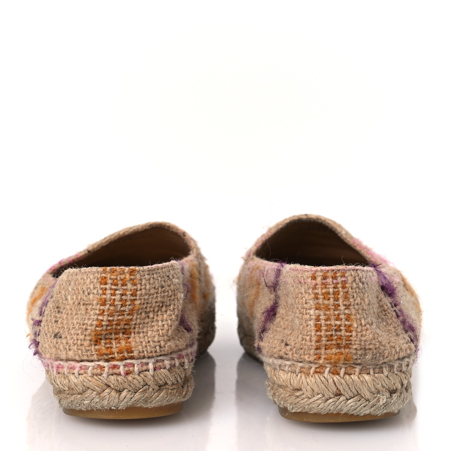 Chanel Tweed CC Espadrilles 37 Beige Pink Peach 6 of 19
