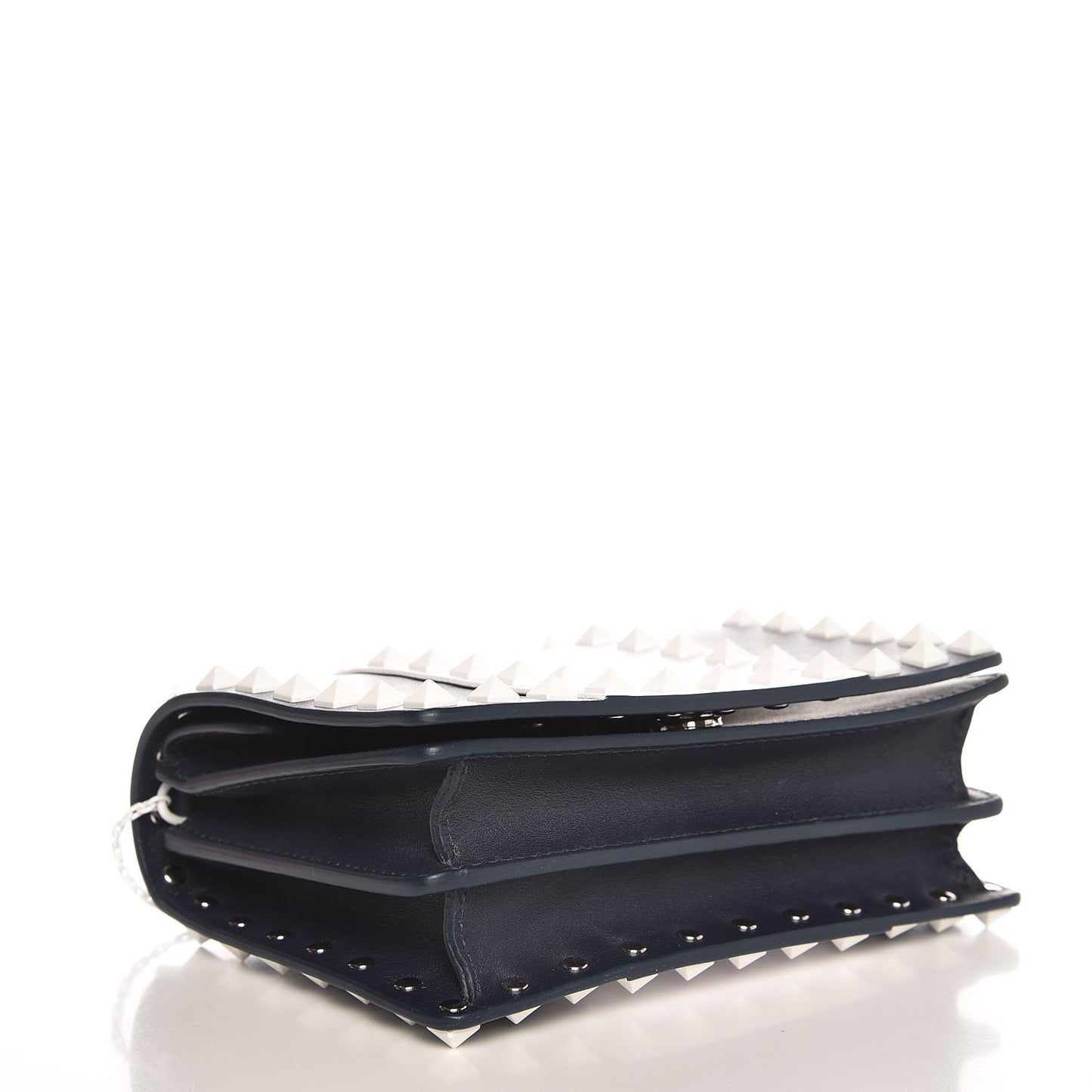 Vitello Colorblock Free Rockstud Wallet on Chain Marine Optic White