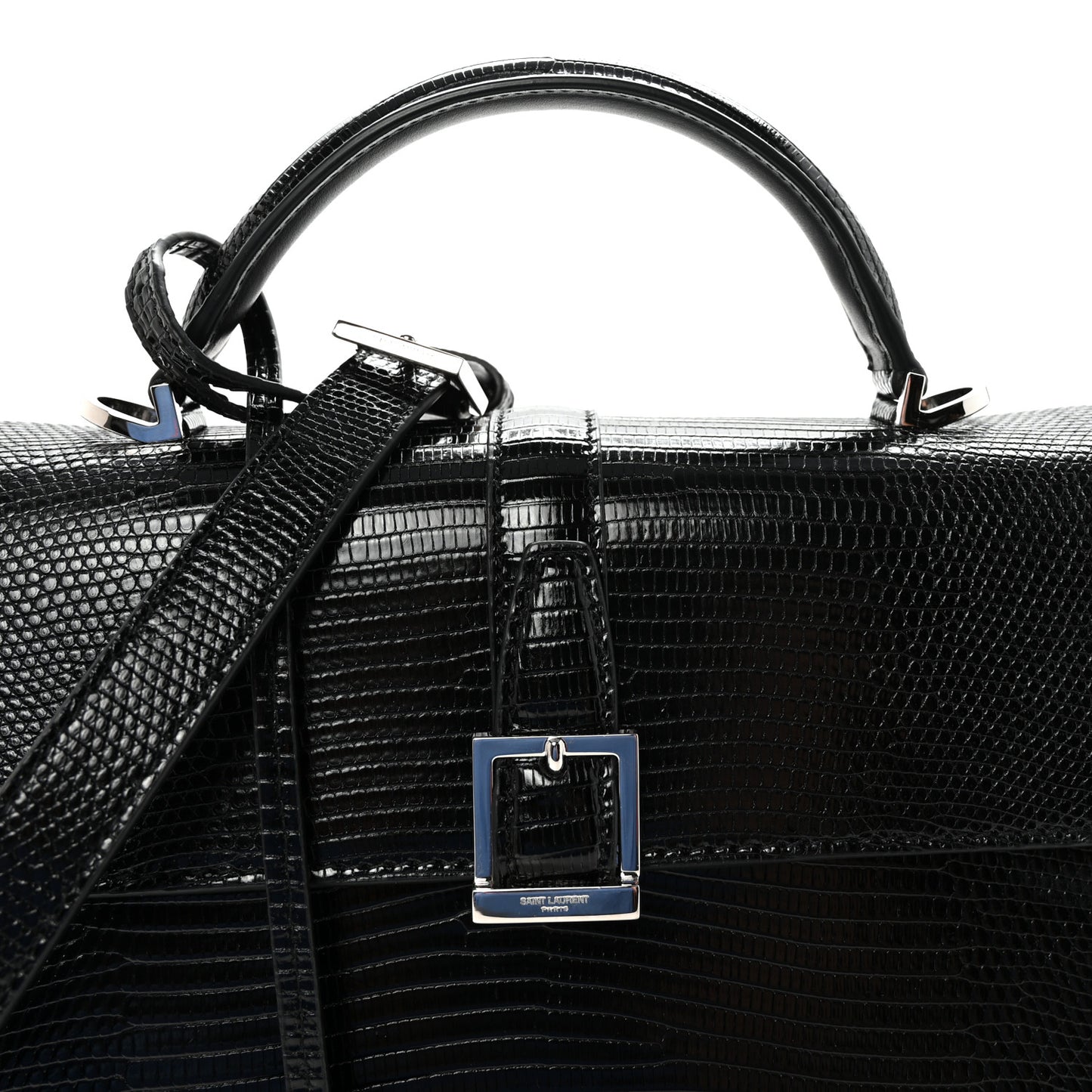 Lizard Le Fermoir Top Handle Bag Small Black