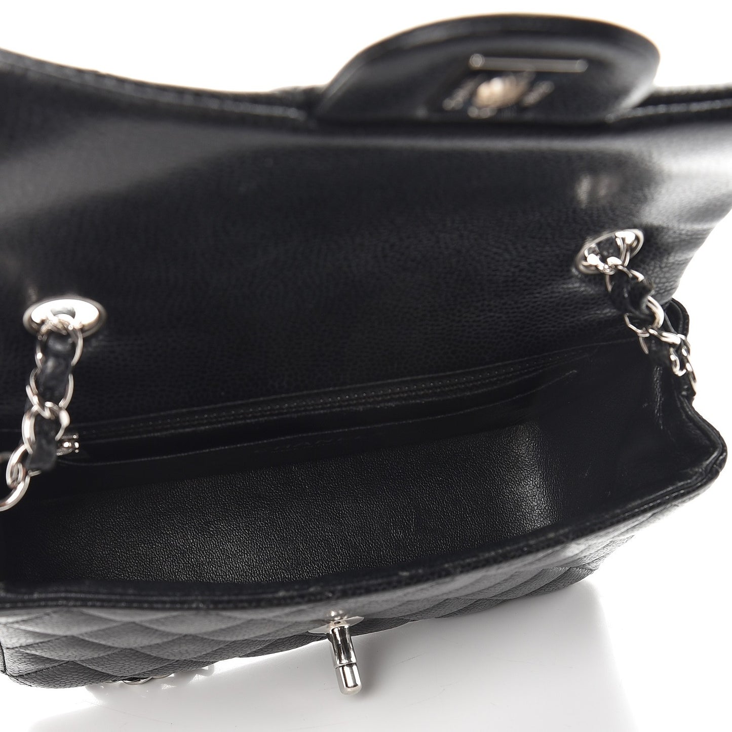 Caviar Quilted Mini Rectangular Flap Black