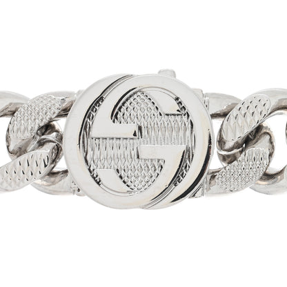 Gucci Palladium Script Logo Interlocking Chain Necklace 4 of 5