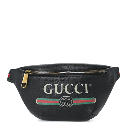 Gucci Grained Calfskin Small Logo Belt Bag Black 1 of 9