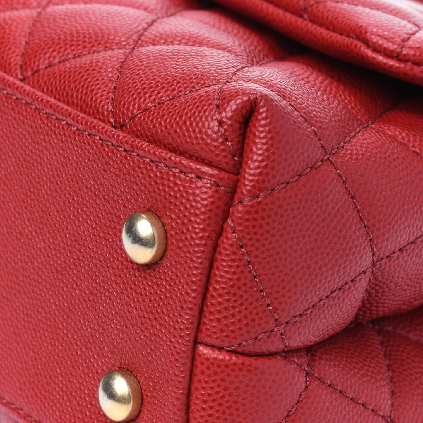 Caviar Lizard Embossed Quilted Mini Coco Handle Flap Red