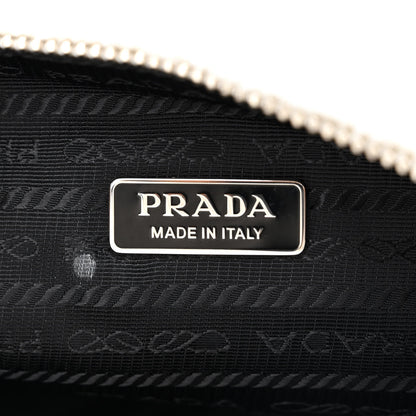 Prada Terry Cloth Triangle Pouch White Black 6 of 11