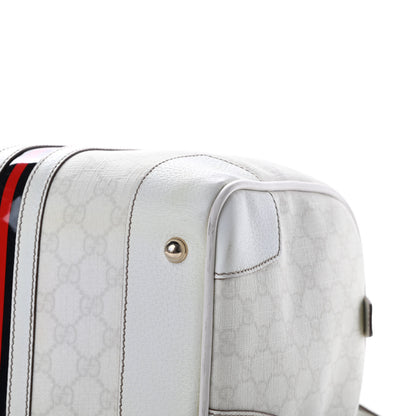 Gucci GG Plus Monogram Web Large Carry On Duffle Bag White 10 of 18