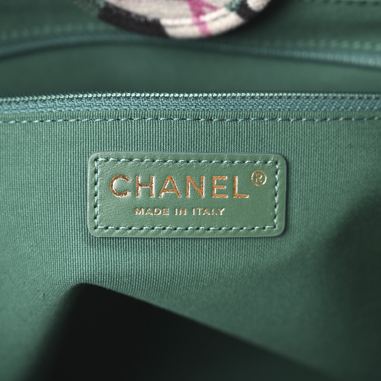 Chanel Velvet Calfskin Beaded Small Deauville Tote Pink Green Black 7 of 12
