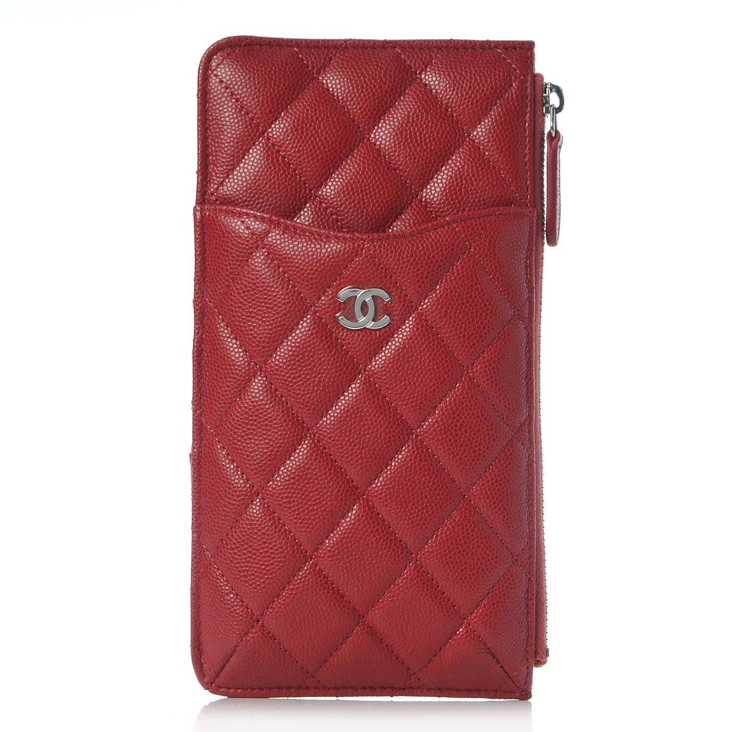 Chanel Caviar Quilted Classic Flat Wallet Pouch Pink 1 of 8