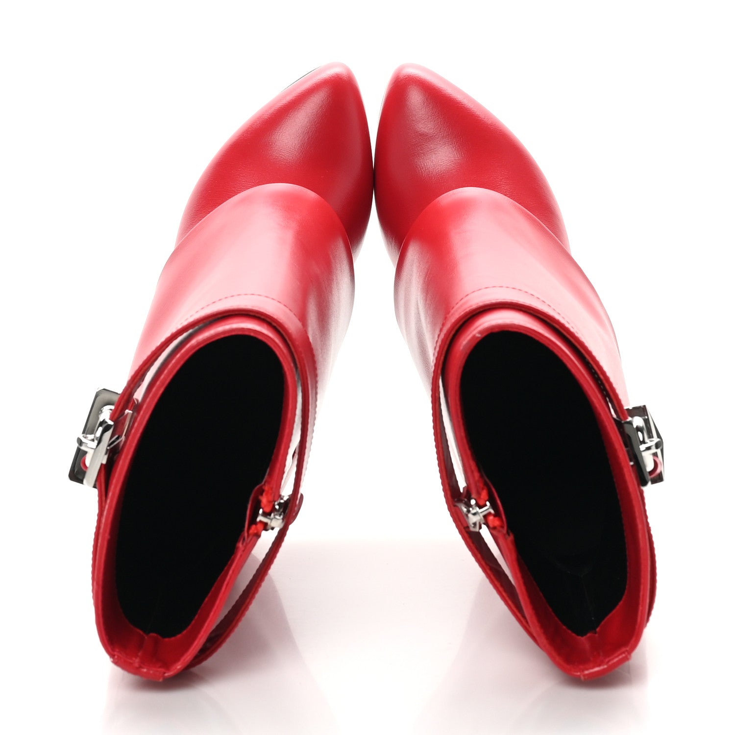 Givenchy Calfskin Shark Lock Ankle Boots 37 Red 2 of 8