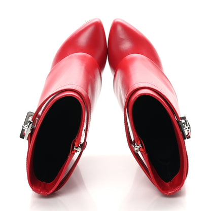 Givenchy Calfskin Shark Lock Ankle Boots 37 Red 2 of 8