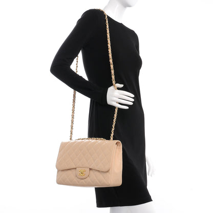 Chanel Caviar Quilted Jumbo Single Flap Beige Clair 2 of 13