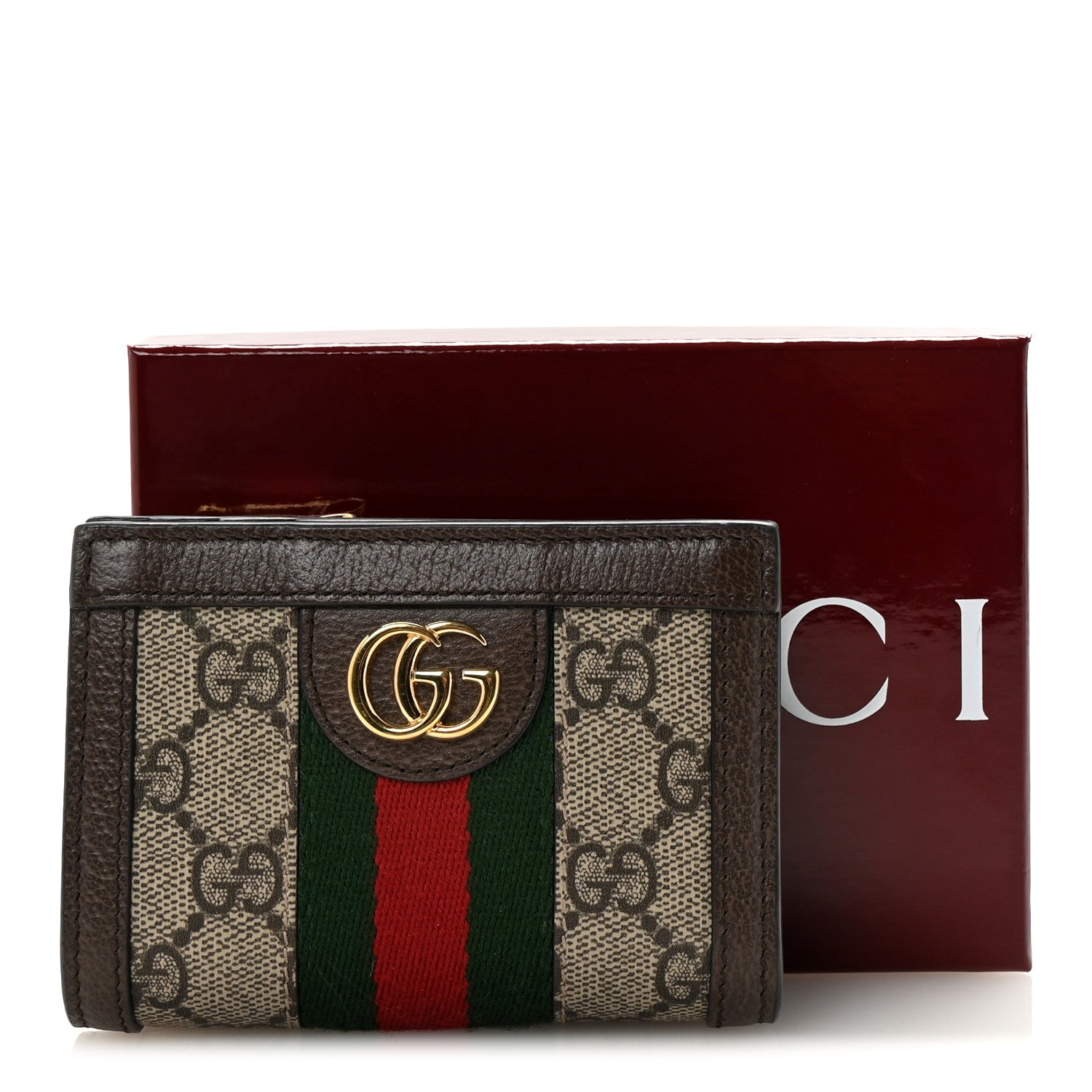 Gucci GG Supreme Monogram Web Ophidia Card Case Beige New Acero 8 of 8
