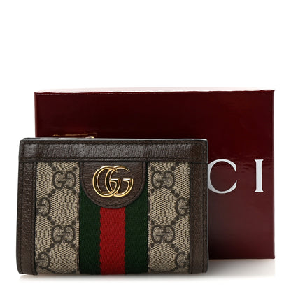 Gucci GG Supreme Monogram Web Ophidia Card Case Beige New Acero 8 of 8