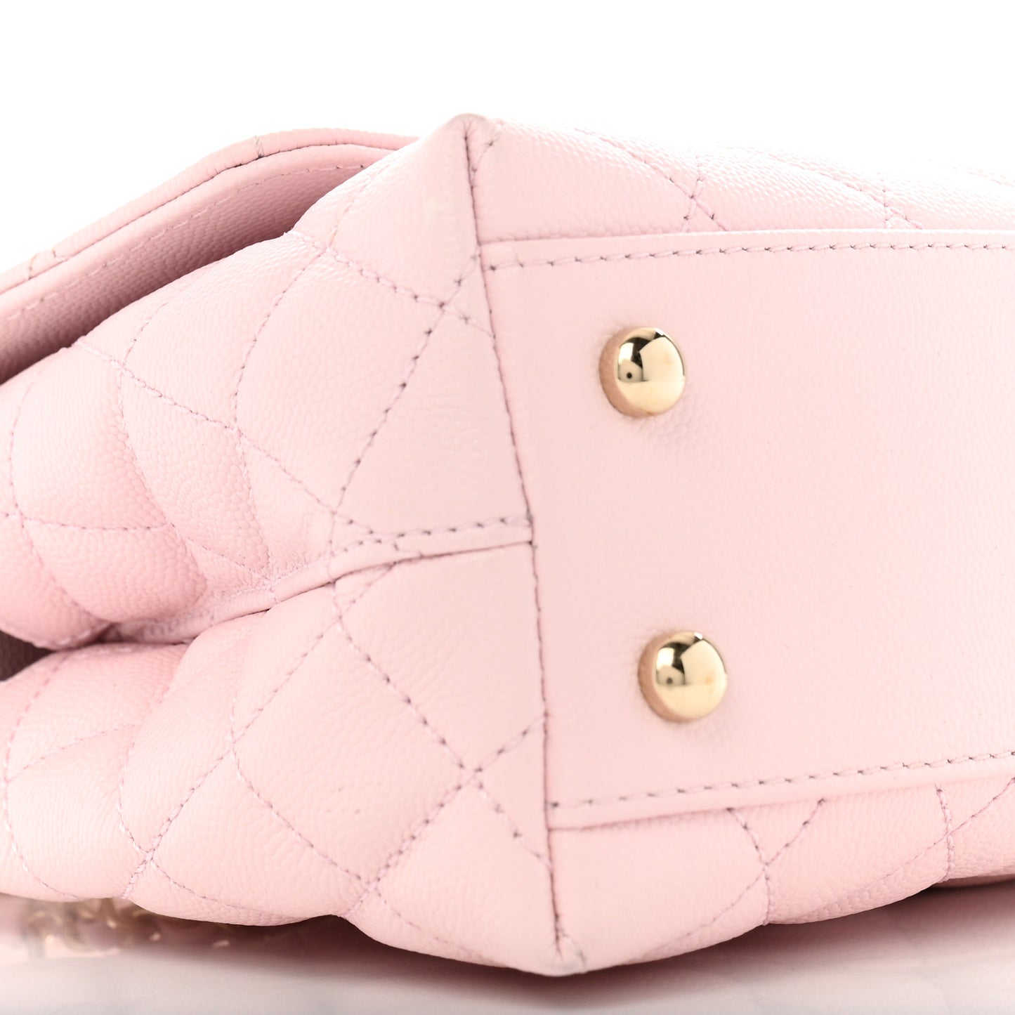 Caviar Quilted Mini Coco Handle Flap Light Pink
