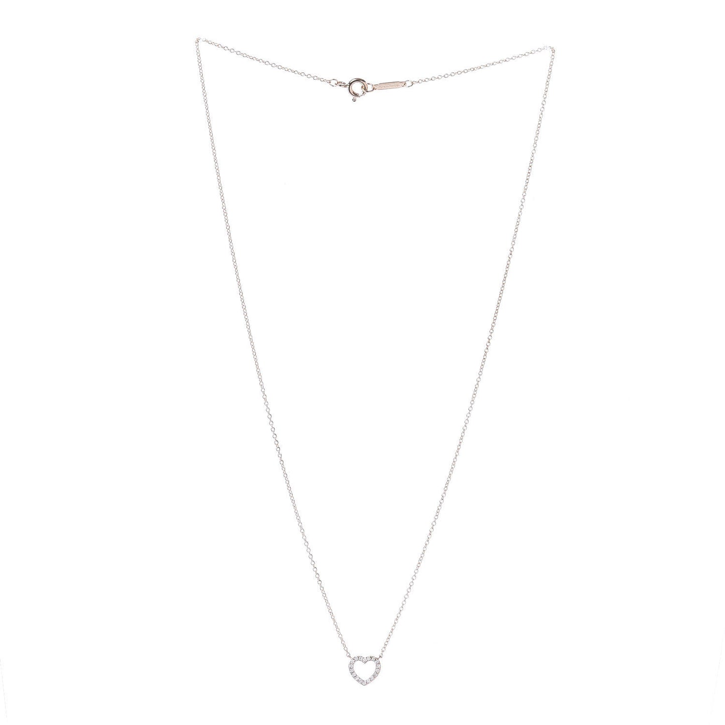 18K Rose Gold Diamond Metro Heart Pendant Necklace