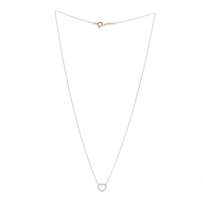 Tiffany 18K Rose Gold Diamond Metro Heart Pendant Necklace 3 of 6