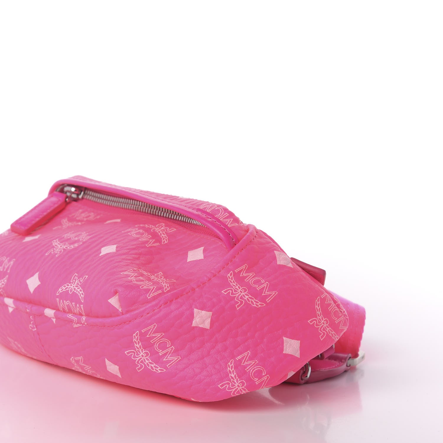 MCM Visetos Small Original Crossbody Bag Neon Pink 8 of 10