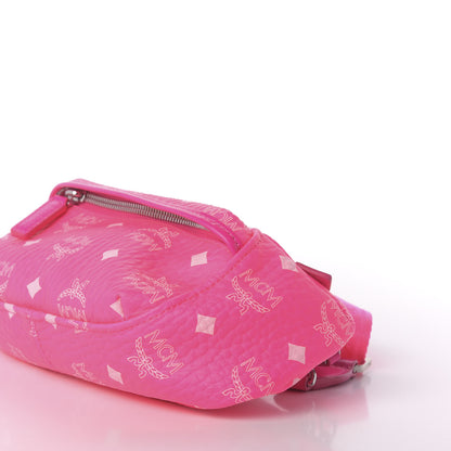 MCM Visetos Small Original Crossbody Bag Neon Pink 8 of 10