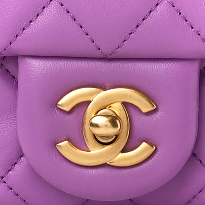Chanel Lambskin Quilted Mini Pearl Crush Flap Purple 9 of 11