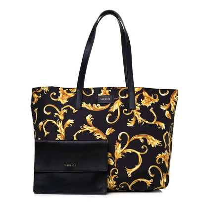 Versace Nylon Baroque Print Tote Black 1 of 11