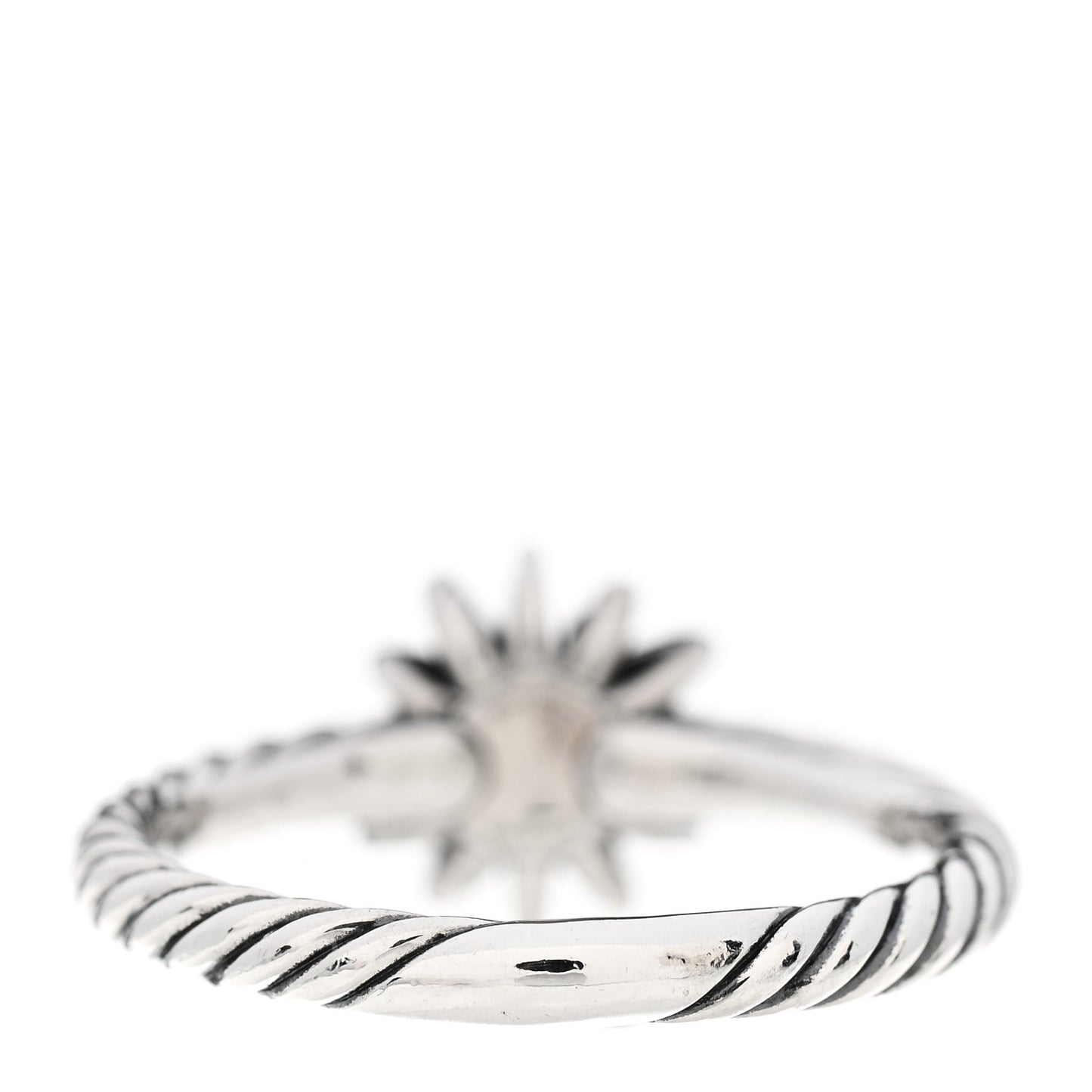 Sterling Silver Diamond Petite Starburst Ring 56 7.5