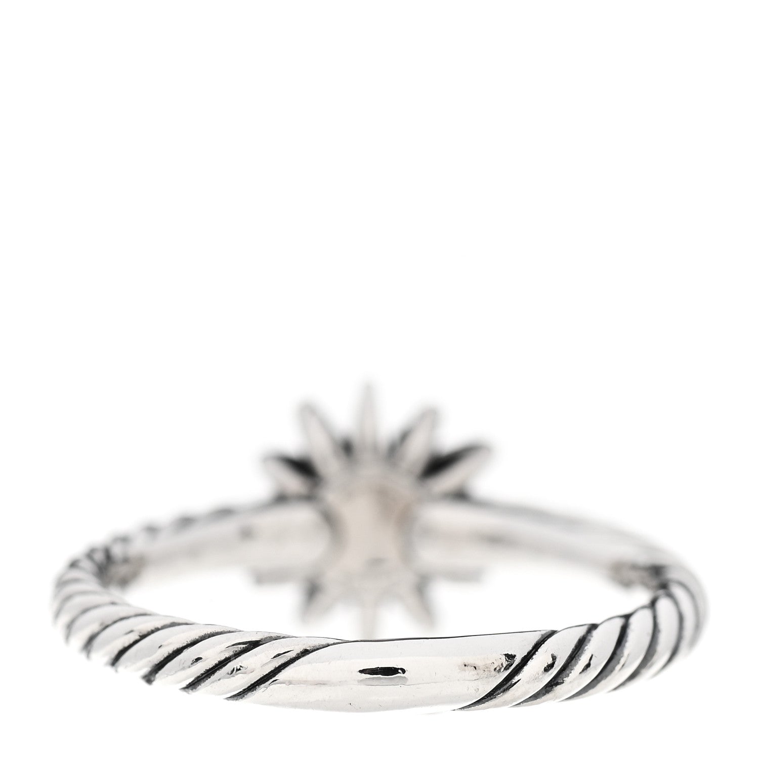 David Yurman Sterling Silver Diamond Petite Starburst Ring 56 7.5 3 of 5