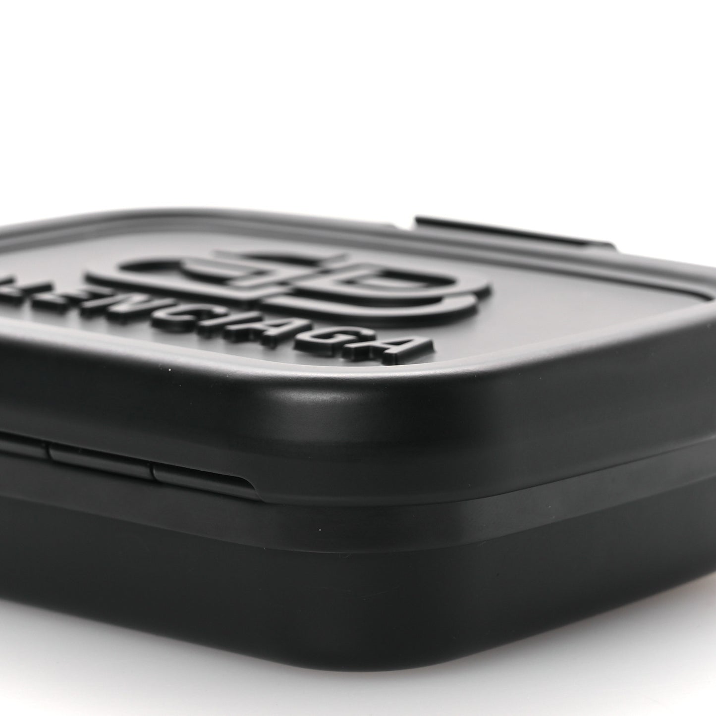 Recycled Plastic Calfskin Embossed Mini Lunch Box Case with Strap Black