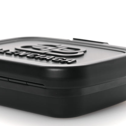 Balenciaga Recycled Plastic Calfskin Embossed Mini Lunch Box Case with Strap Black 11 of 11