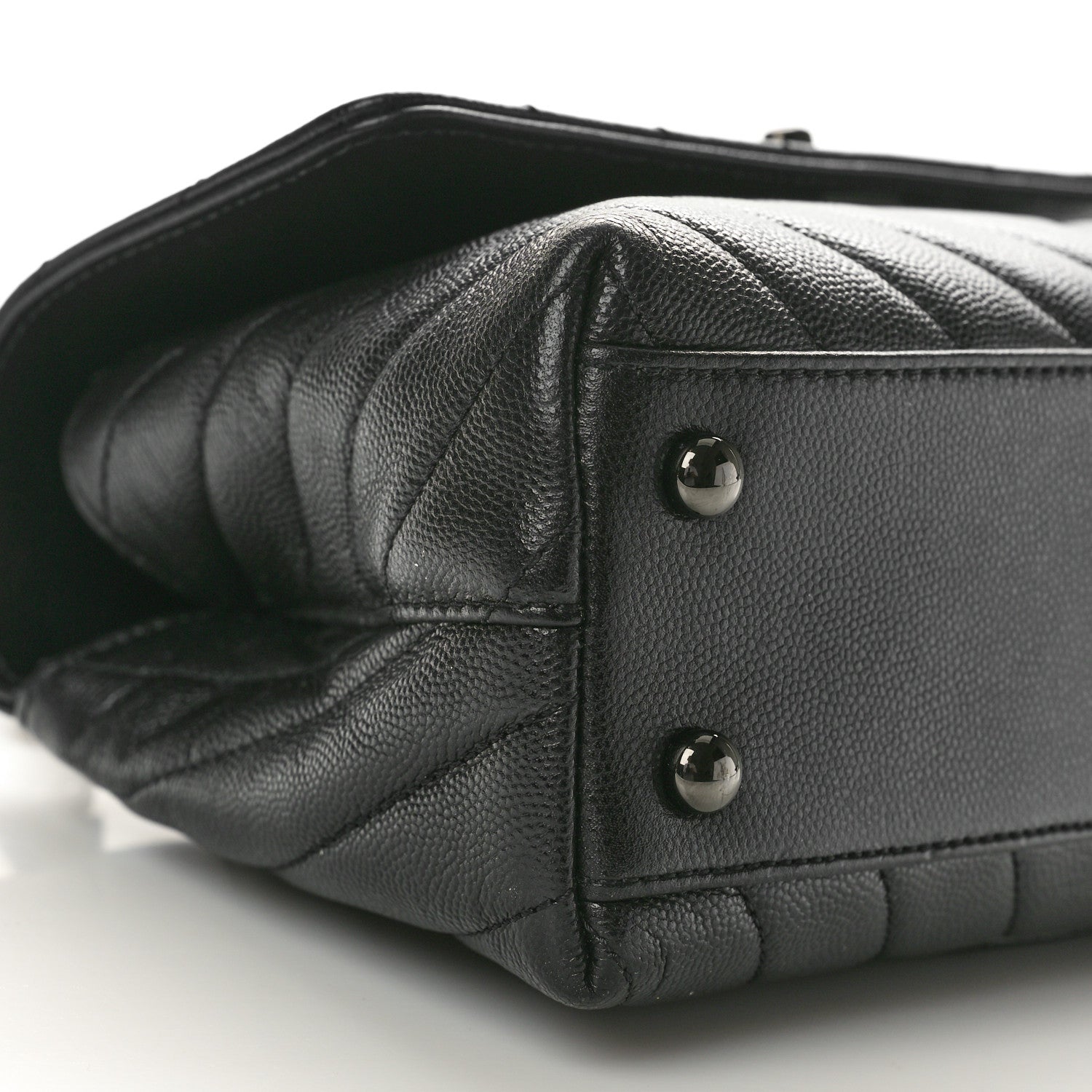 Chanel Caviar Chevron Quilted Mini Coco Handle Flap So Black 8 of 9