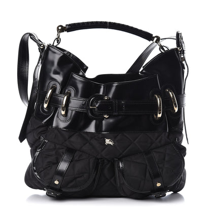 Burberry Calfskin Nylon Quilted Large Manor Tote Black 1 of 12