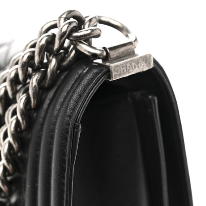 Chanel Lambskin Quilted Medium Boy Flap Black 11 of 13