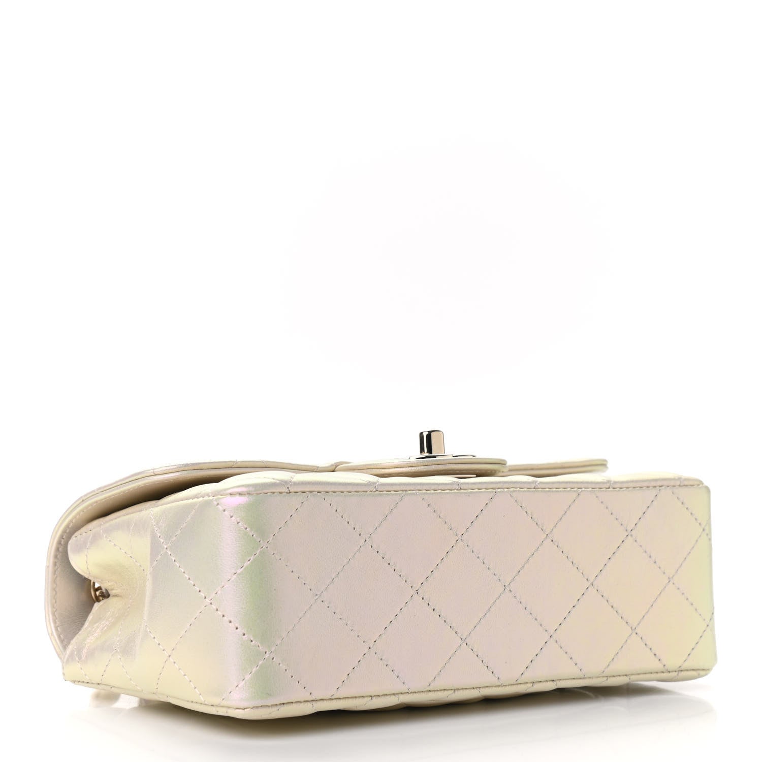 Chanel Iridescent Lambskin Quilted Mini Rectangular Flap Ivory 4 of 9