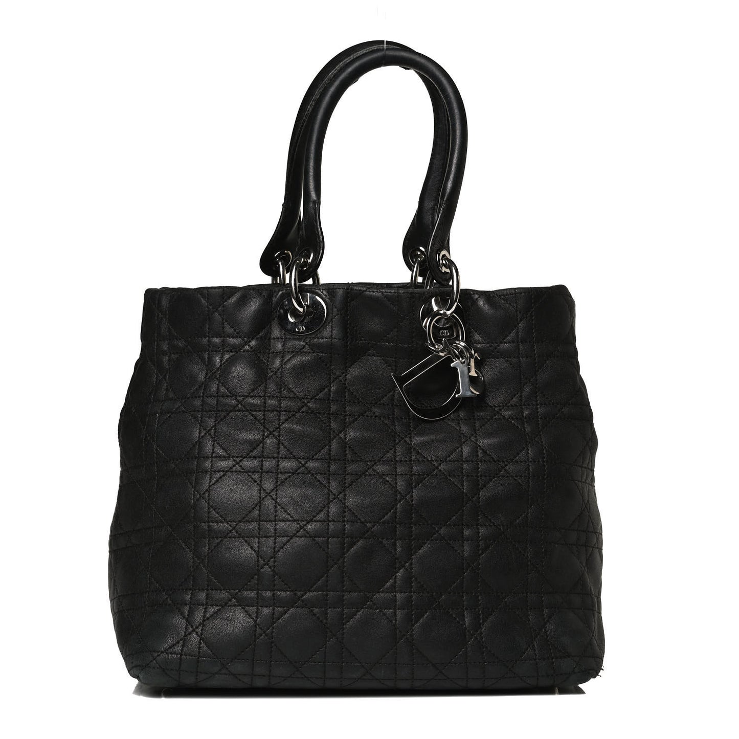 Lambskin Cannage Medium Soft Lady Dior Black