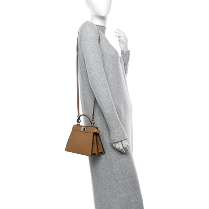 Fendi Cuoio Romano Selleria Mini Peekaboo I SEE U Iconic Satchel Cammello 2 of 13
