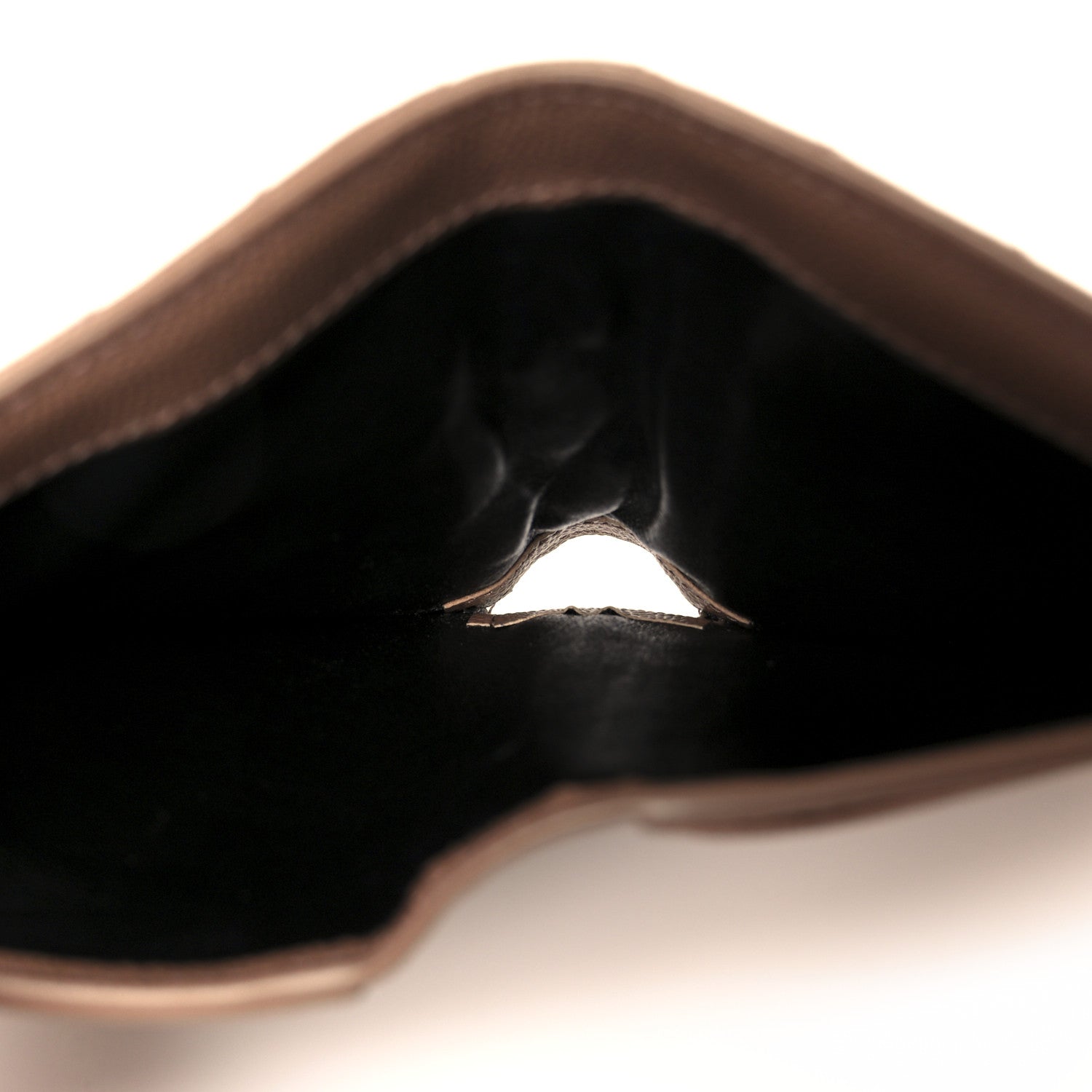 Saint Laurent Grain De Poudre Matelasse Chevron Monogram Zipped Two-Part Wallet Dark Beige 5 of 10