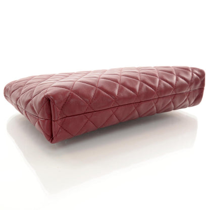 Chanel Lambskin Quilted Clutch Red 4 of 8
