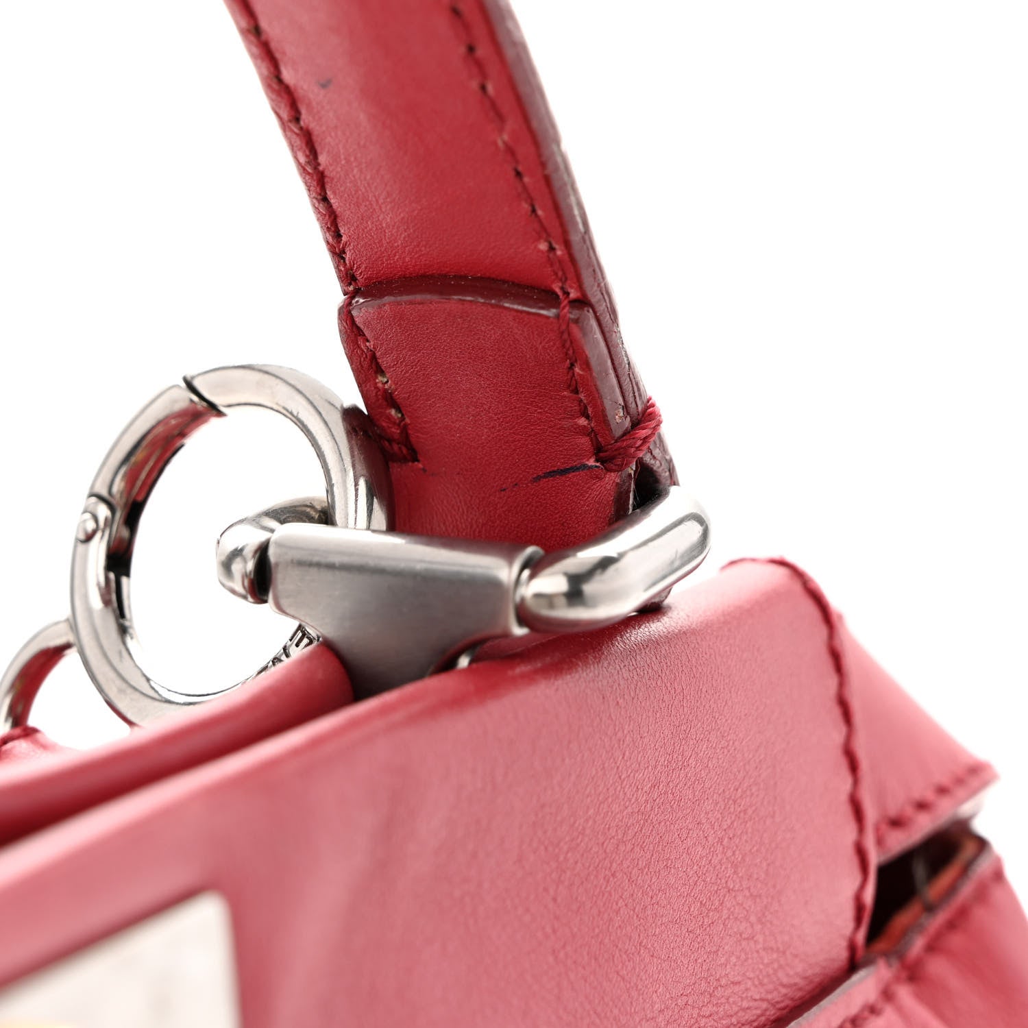 Fendi Vitello Suede Medium Peekaboo Iconic Satchel Rubino Peonia 17 of 18