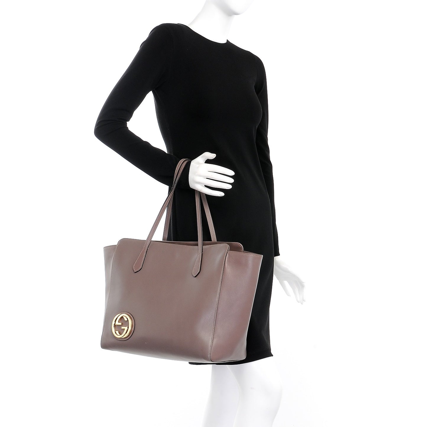 Smooth Calfskin Large GG Tote Light Purple