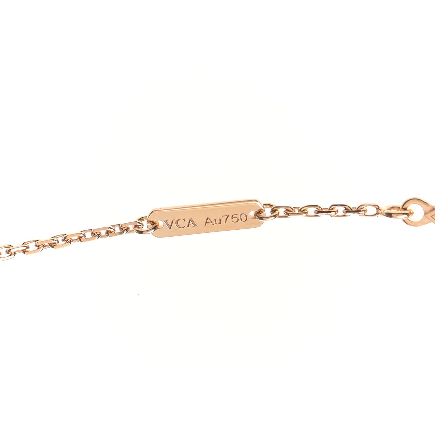18K Rose Gold Diamond Black Onyx Vintage Alhambra Pendant Necklace