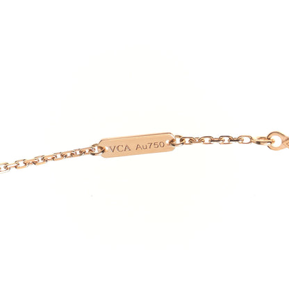 Van Cleef & Arpels 18K Rose Gold Diamond Black Onyx Vintage Alhambra Pendant Necklace 5 of 7