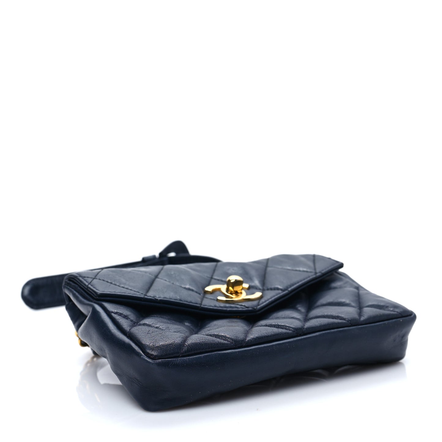 Lambskin Quilted Flap Waist Belt Bag 70 28 Blue