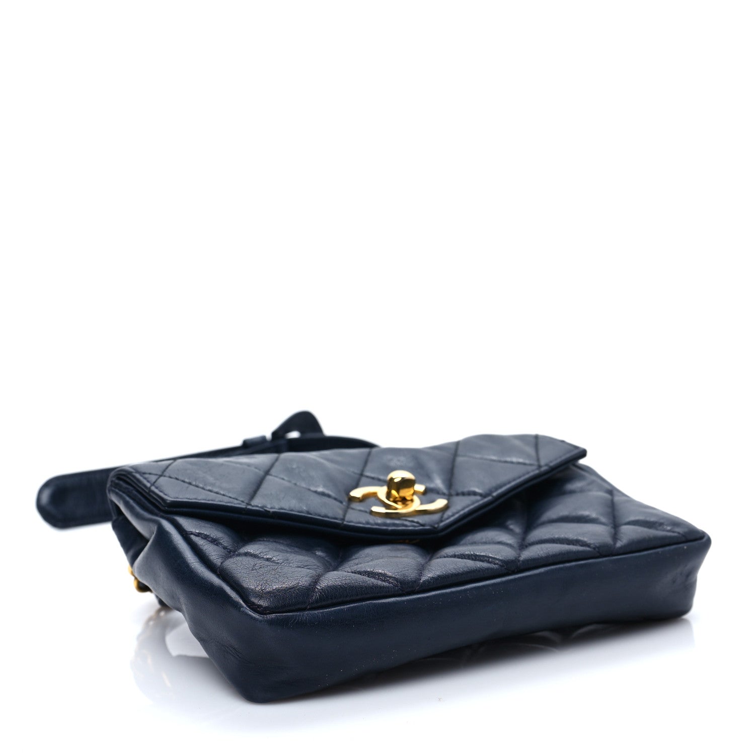 Chanel Lambskin Quilted Flap Waist Belt Bag 70 28 Blue 4 of 8