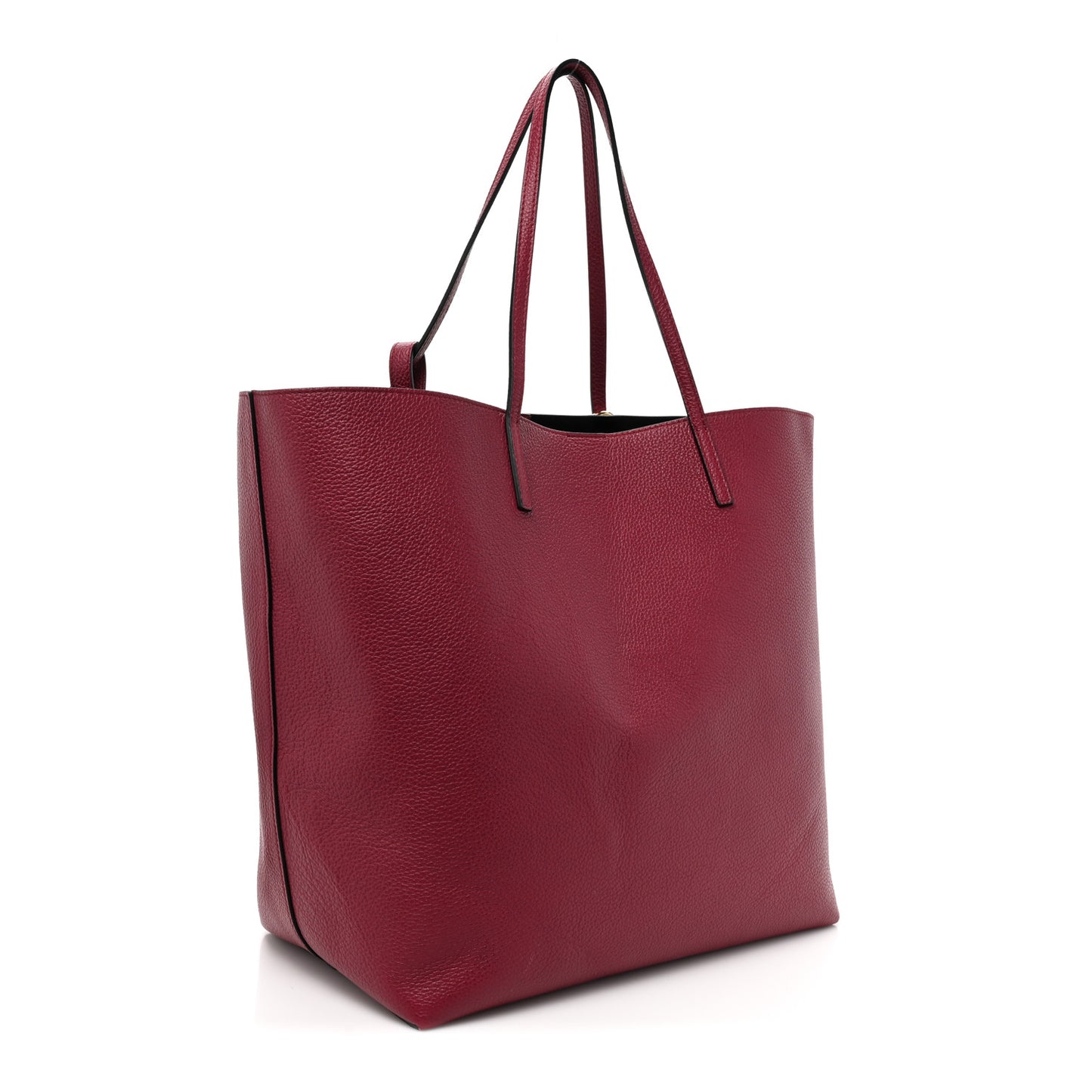 Grained Calfskin Skull Open Shopper Tote Burgundy