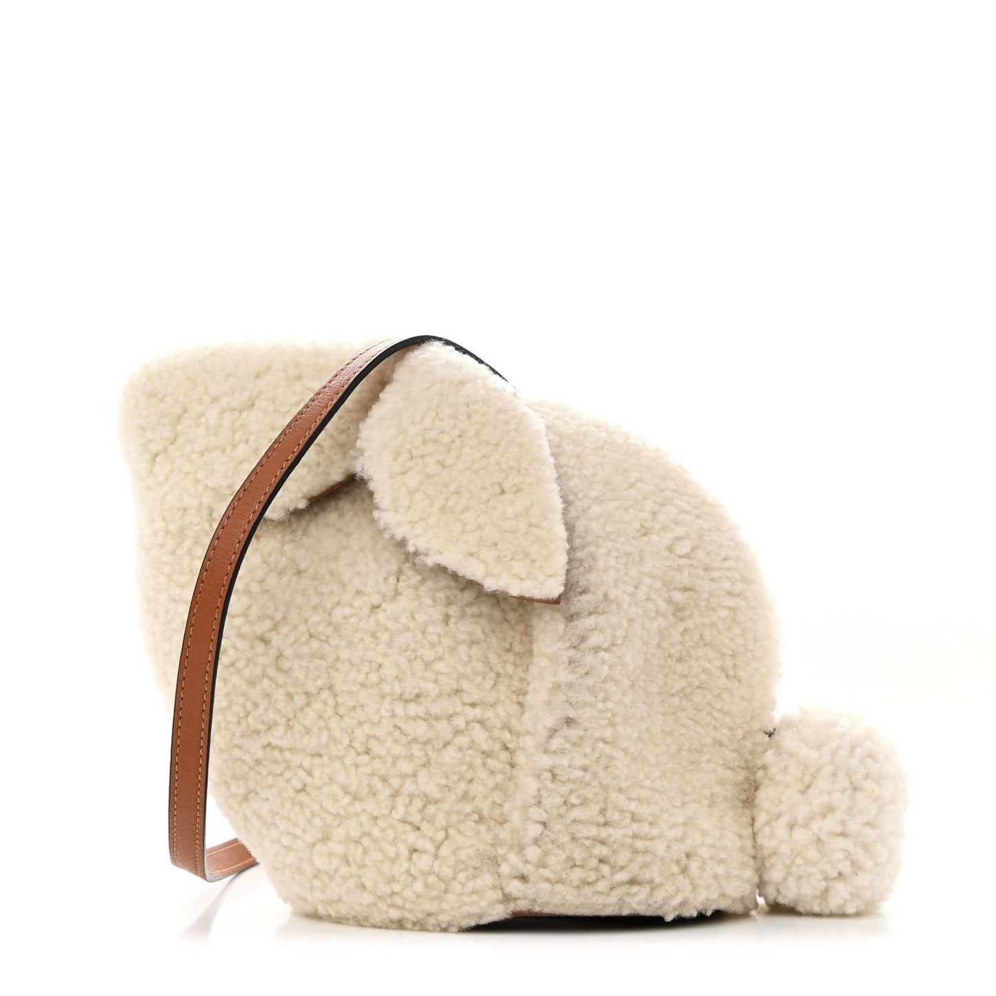 Shearling Mini Bunny Crossbody Bag Natural