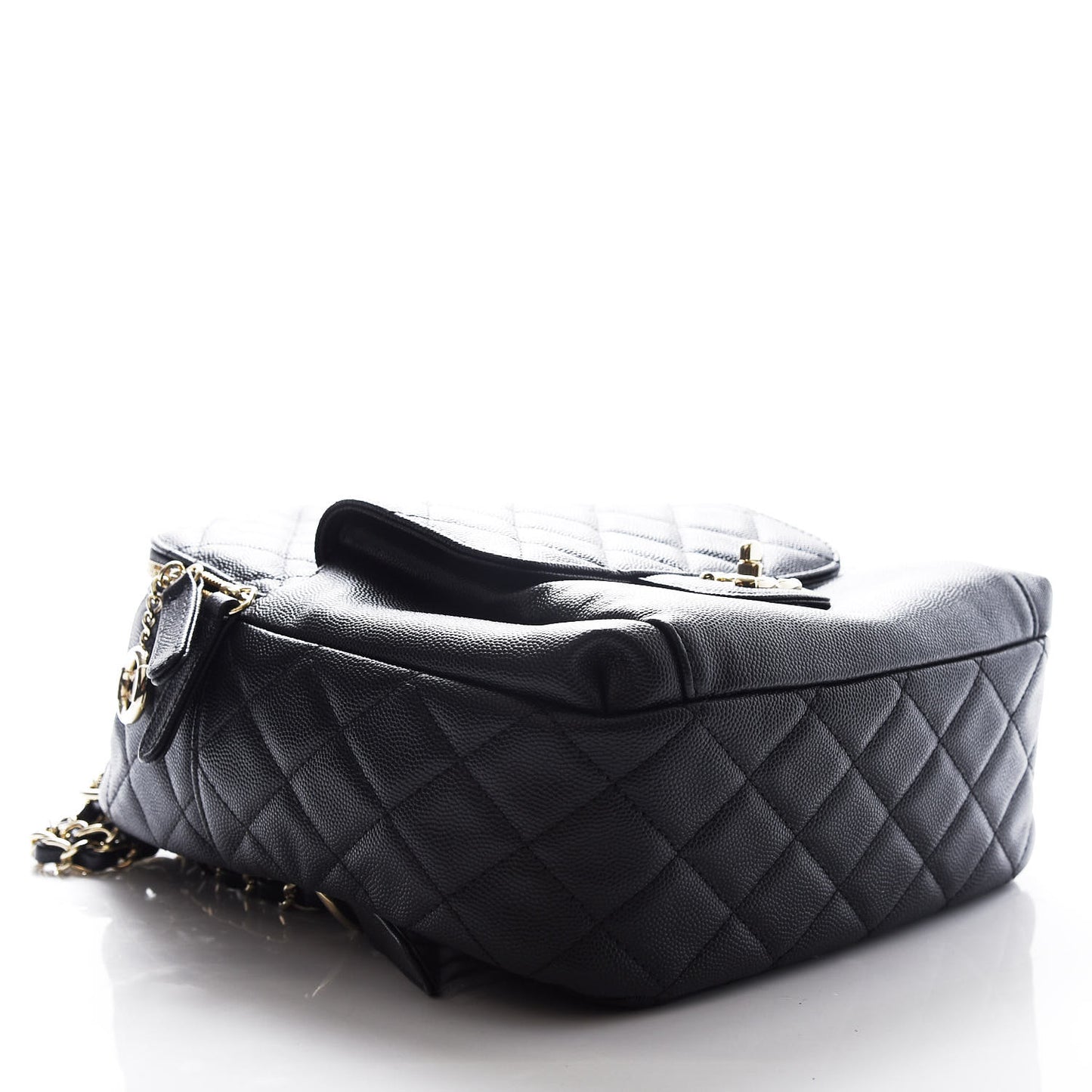 Caviar Quilted Medium Zip Around Backpack Black