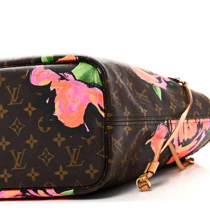 Louis Vuitton Monogram Roses Neverfull MM 9 of 10