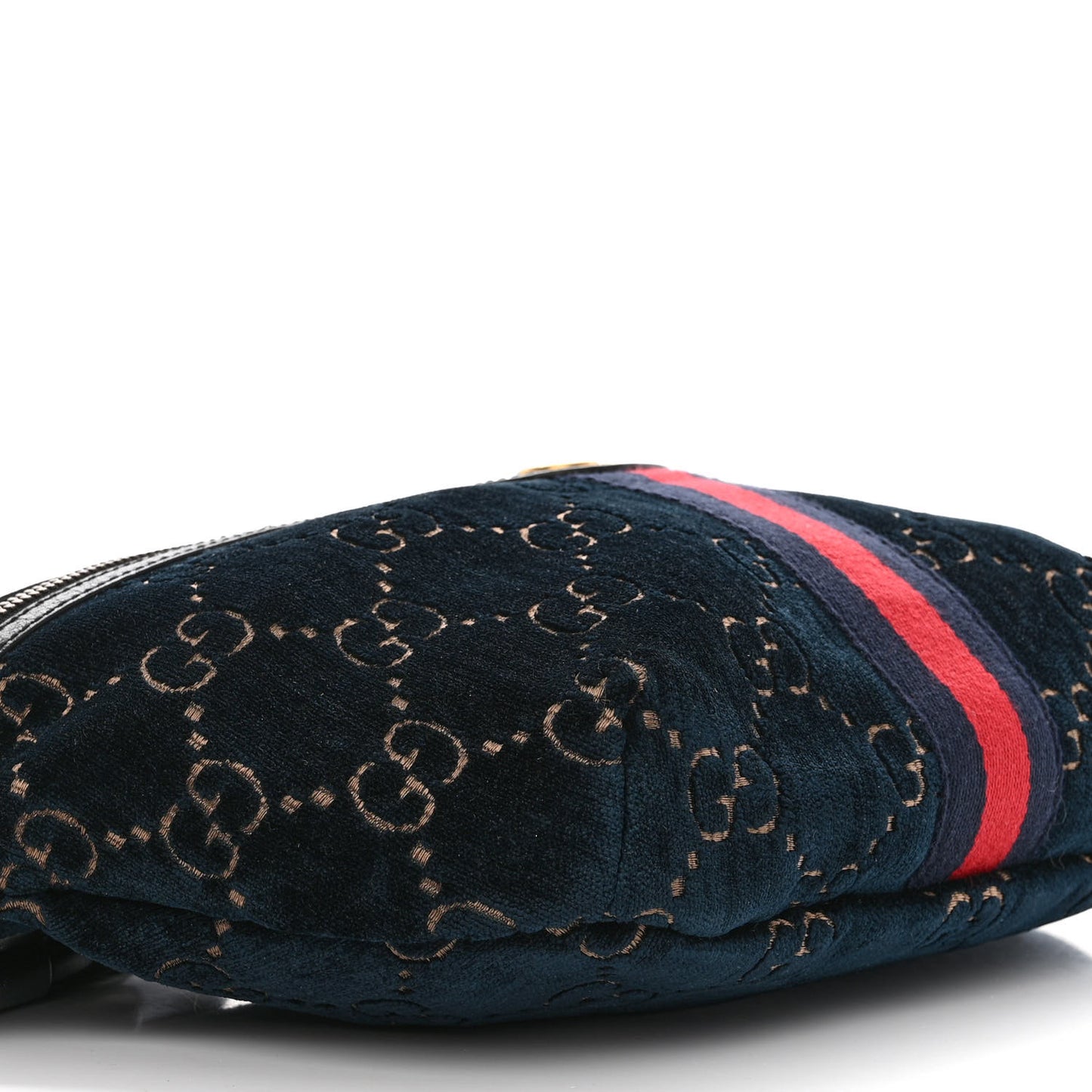 Velvet GG Monogram Web Belt Bag Blue Beige