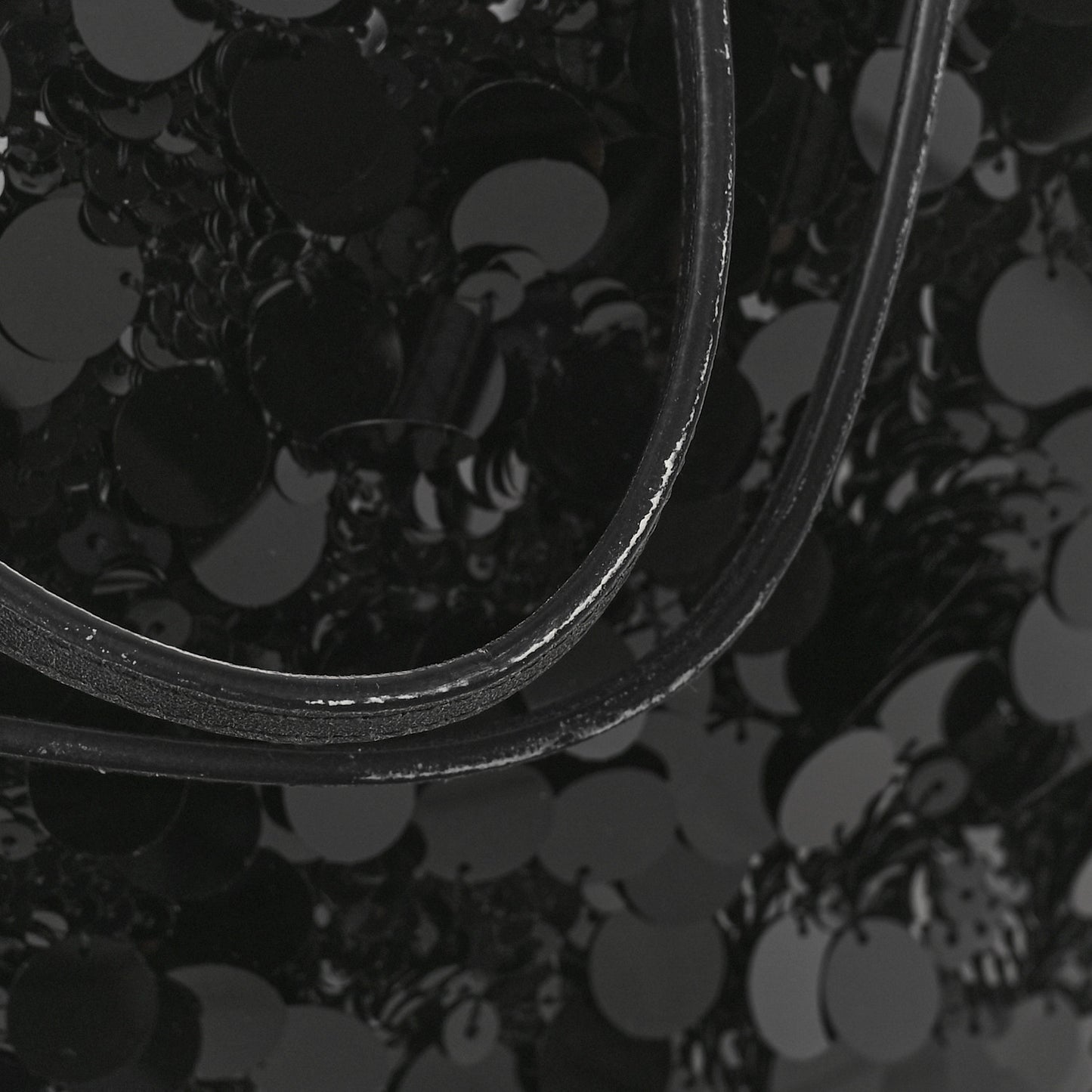 Sequin Shopping Tote Black