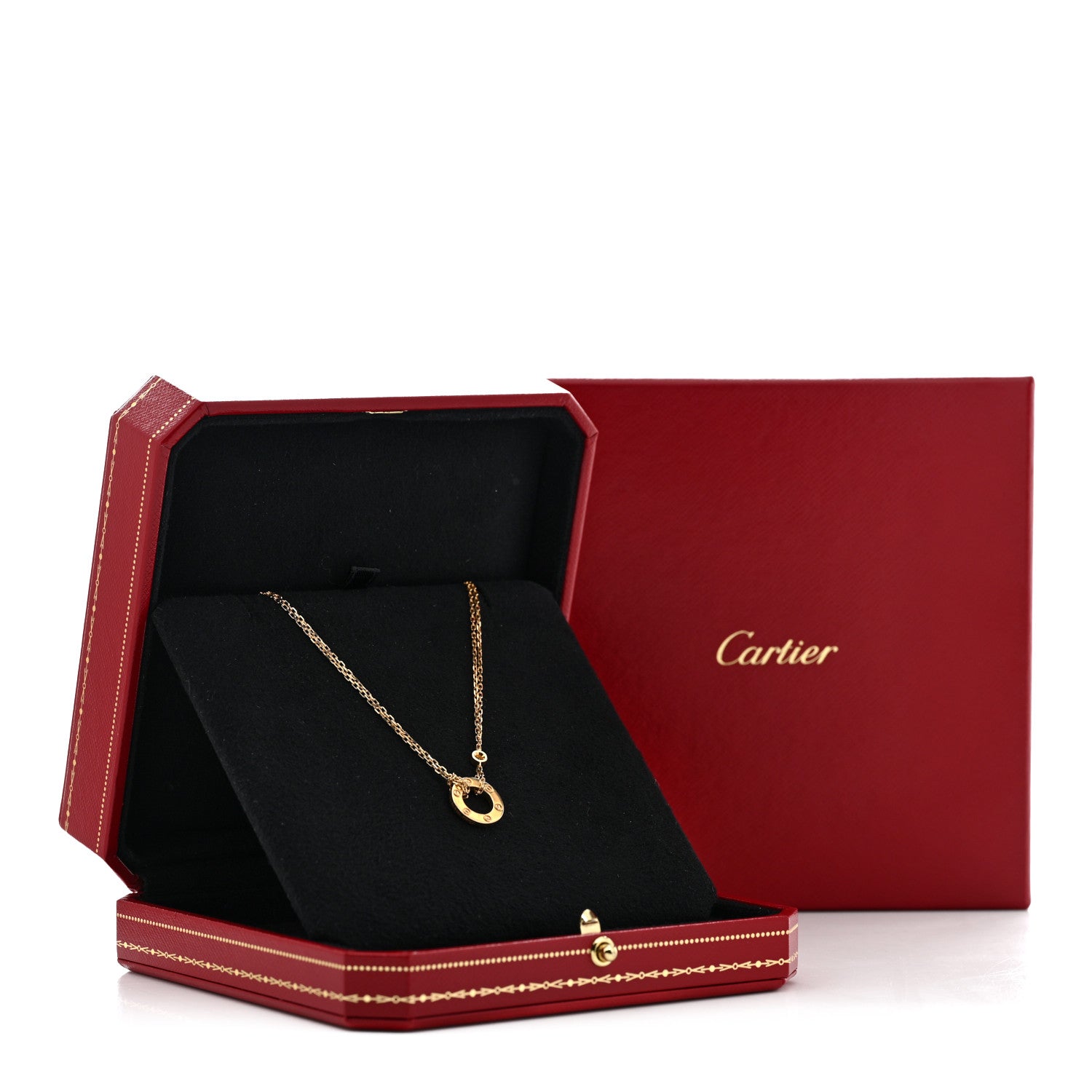 Cartier 18K Yellow Gold 2 Diamond LOVE Necklace 6 of 6