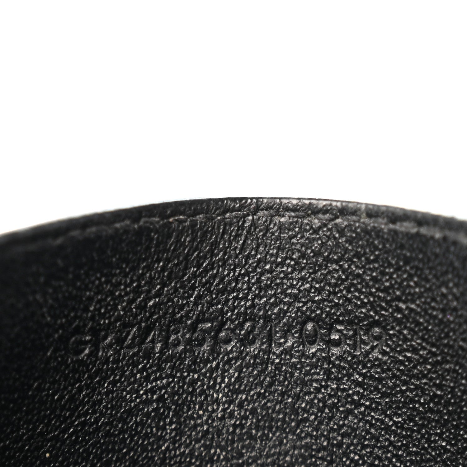 Saint Laurent Calfskin Crocodile Embossed Monogram Credit Card Case Black 7 of 10